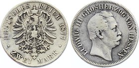 Germany - Empire Hessen-Darmstadt 2 Mark 1877 H RARE

KM# 355; Silver; Ludwig III