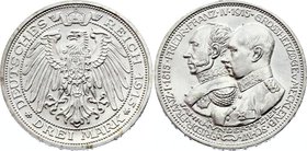 Germany - Empire Mecklenburg-Schwerin 3 Mark 1915 A

KM# 340; Silver; 100 Years as Grand Duchy