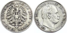 Germany - Empire Prussia 2 Mark 1876 A

KM# 506; Silver; Wilhelm I