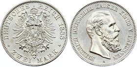 Germany - Empire Prussia 2 Mark 1888 A

KM# 510; Silver; Friedrich III; UNC