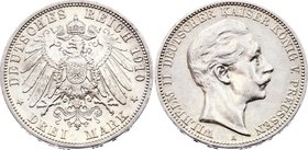 Germany - Empire Prussia 3 Mark 1910 A

KM# 527; Silver; Wilhelm II