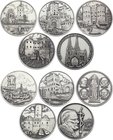 Germany Lot of 5 Medals with German Castles & Church

Silver, Total Weight 76.03g; Severinstor, Bayenturm, Hahnentorm Panteleonstor, Munchen Pope Jo...