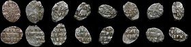 Russia Lot of 8 Coins Kopeks Peter I

Silver; Slavic Date "Mo";1699;1701;1703;1704;1709;1711;1715
