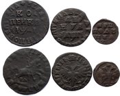 Russia Nice Lot of 3 Coins

Polushka, Denga, Kopek 1699-1725