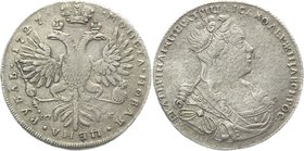 Russia 1 Rouble 1727 СПБ R

Bit# 178 R; Silver 27,2g.; Short neck; Stars devide the legend of the reverse; Colon in the beginning and in the end of ...
