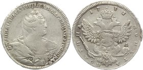 Russia Poltina 1738 R

Bit# 213 R; 2,5 Roubles Petrov; 3 Roubles Ilyin; Silver 12,91g.; Red mint; Overdated "37" to "38"; Coin from an old collectio...