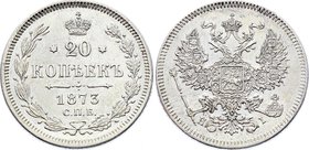 Russia 20 Kopeks 1873 СПБ HI

Bit# 224; Eagle of 1874-1881; Silver 3.60g; UNC- scratched surface