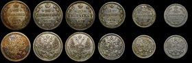 Russia Lot of 6 Coins 1875 - 1881

Bit# 226; # 227; # 231; # 244; # 265; # 267; Silver