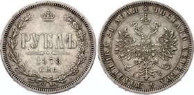 Russia 1 Rouble 1878 СПБ НФ

Bit# 92; Silver 20.32g