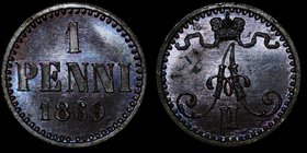 Russia - Finland 1 Penni 1869

Bit# 668; Mint Luster; Rare in this Condition; UNC