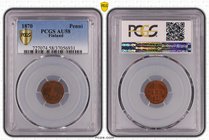 Russia - Finland 1 Penni 1870 PCGS AU 58 Rare

Bit# 669 (R); Copper; Edge plain