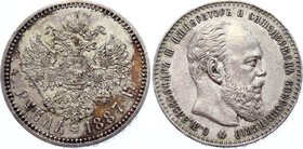 Russia 1 Rouble 1887 АГ "Big Head"

Bit# 61; "Portrait with big head"; Silver 19.84g