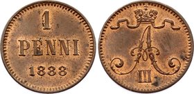 Russia - Finland 1 Penni 1888

Bit# 253; Copper 1.23g; UNC Mint Luster Remains