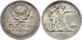 Russia - USSR 1 Rouble 1924 ПЛ

Fedorin# 9; Silver, AUNC