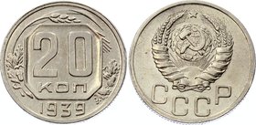 Russia - USSR 20 Kopeks 1939

Fedorin# 42; UNC. Rare in this grade.