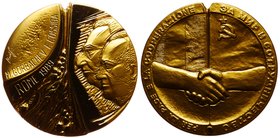 Russia - USSR Мedal Summit Italy - USSR 1989

Bronze 140.88g 60mm; Mintage 25.000; Certificat; in the Original Box