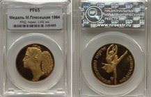 Russia - USSR Gold Medal 1964 Maya Plisetskaya - Odilliya NNR PF64

PROOF. MMD - Moscow Mint. 1000 Mintage. Gold (.900), 10g. 20mm. Rare. СССР Медал...