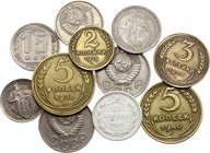 Russia - USSR Lot of 11 Coins

2-20 Kopeks 1922-1957; With Silver