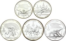 Russia - USSR Set of 5 Olympic Coins

(x2) 5 Robules (x3) 10 Roubles 1978; Silver Proof; With Original Box
