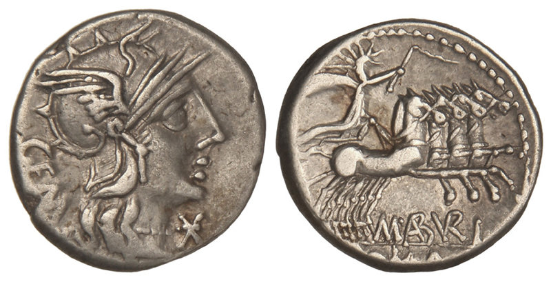 Republic. Denario. 132 a.C. ABURIA-6. Marcius Aburius M. f. Geminus. 3,93 grs. A...