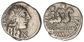 Republic. Denario. 122 a.C. MINUCIA-1. Q. Minucius Rufus. 3,84 grs. AR. Cal-1022; FFC-920. MBC.