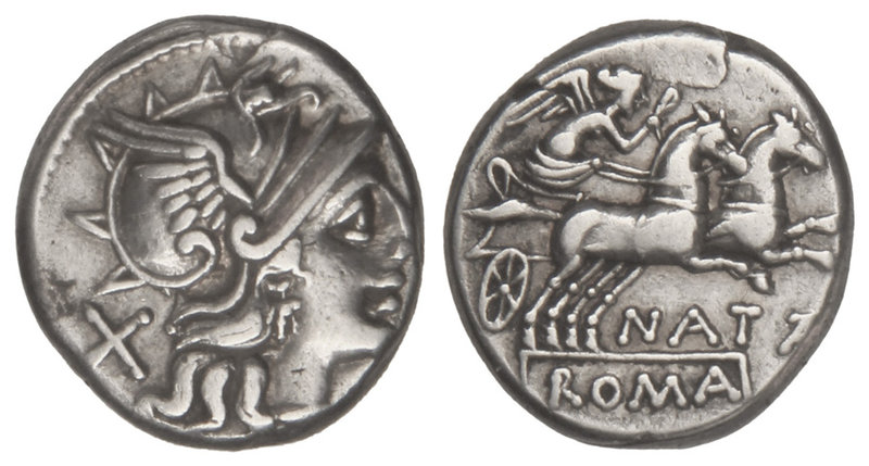 Republic. Denario. 155 a.C. PINARIA-1. Pinarius Matta. 3,91 gs. AR. Cal-1092; FF...