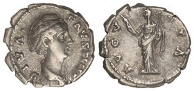 Empire. Denario. Acuñada posterior al 141 d.C. FAUSTINA MADRE. Anv.: DIVA FAVSTINA. Cabeza a derecha. Rev.: AVGVSTA. Ceres en pie a izquierda con cetr...