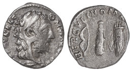 Empire. Denario. Acuñada el 192 d.C. CÓMODO. Anv.: (L. AEL.) AVREL. COMM. AV(G. P. FEL.). Cabeza de Cómodo cubierta con piel de león a derecha. Rev.: ...
