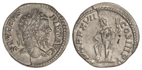 Empire. Denario. Acuñada el 209 d.C. SEPTIMIO SEVERO. Anv.: SEVERVS PIVS AVG. Cabeza laureada a derecha. Rev.: P. M. TR. P. XVII COS. III P. P. Neptun...