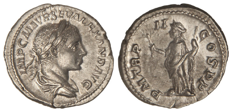 Empire. Denario. Acuñada el 222-228 d.C. ALEJANDRO SEVERO. Anv.: IMP. C. M. AVR....