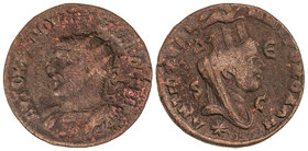 Empire. 8 Assaria. Acuñada el 244-249 d.C. FILIPO I. SELEUCIA y PIERIA. ANTIOQUÍA. Anv.: Busto radiado y acorazado a izquierda. Rev.: Busto de Tyche a...