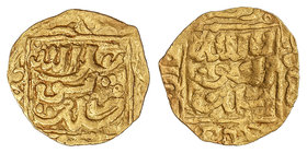 The Marinids. 1/4 Dinar. ANÓNIMA atribuida a ABU YAHYA ABU BAKR y sus sucesores antes de la conquista de Marrakesh en 668H. 0,60 grs. AU. MUY RARA. Br...