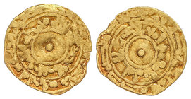 The Fatimids. 1/4 Dinar. 361H. AL-MU´IZZ. MAHDIYA. 0,95 grs. AU. Fecha y ceca no visibles. Nicol-C 473. BC+.