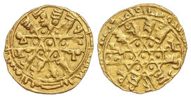 The Fatimids. 1/4 Dinar. AL-MUSTANSIR. (SIQILLIYA). 0,90 grs. AU. Fecha y ceca fuera del flan. RARA. Nicol-Tipo X4. (MBC+).