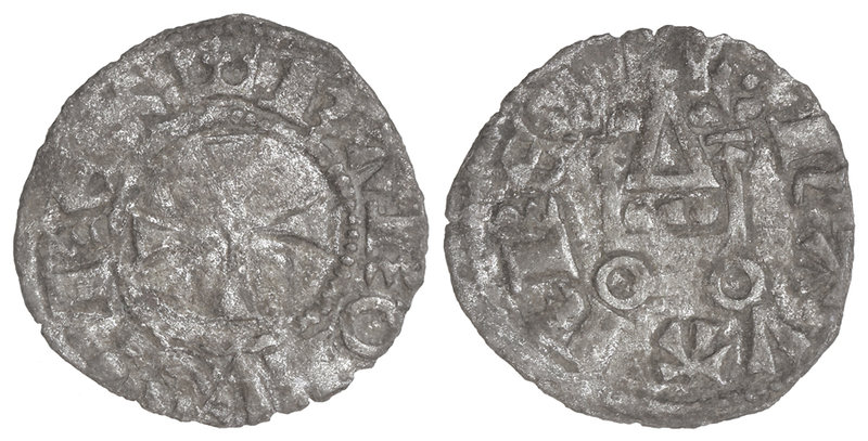 Kingdom of Navarra. Carlín Negro. CARLOS EL MALO. Anv.: Corona KAROLVS:REX. Cruz...