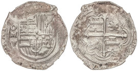 Philip III. 2 Reales. S/F. MÉXICO. F. Encapsulada por NGC (nº 4495902-005) como AU 53. Cal-337. EBC-.