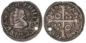 Philip IV. Croat. 1639. BARCELONA. 2,78 grs. (Perforación). Cal-981. (MBC+).
