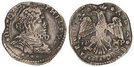 Philip IV. 4 Taris. 1646. MESSINA. SICILIA. I.P.-M.P. 10,25 grs. AR. Vti-186. MBC.