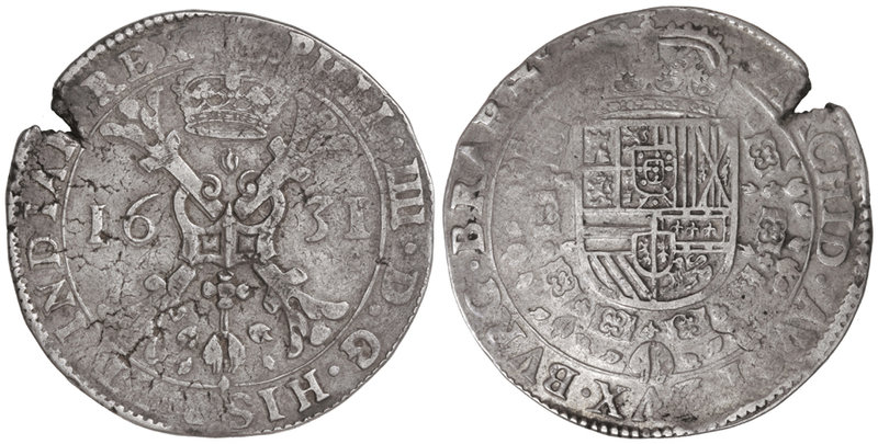 Philip IV. 1 Patagón. 1631. AMBERES. BRABANTE. 27,79 grs. AR. (Hojitas. Grieta)....