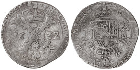 Philip IV. 1 Patagón. 1632. TOURNAI. 27,99 grs. AR. (Golpecitos). Van Houdt-645.TO; Vti-1119. MBC-.