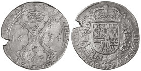 Philip IV. 1 Patagón. 1634. TOURNAI. 27,77 grs. AR. (Grieta). Van Houdt-645.TO; Vti-1121. MBC.