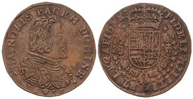 Philip IV. Jetón. 1656. AMBERES. BRABANTE. AE. Ø 30 mm. Deseo de Paz de los Países Bajos con Felipe IV. VQ-13857. MBC.