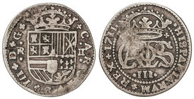 Charles III, Pretender. 2 Reales. 1711. BARCELONA. 4,09 grs. Cal-27. MBC-.