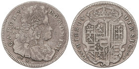 Charles III, Pretender. 1/2 Piastra. 1733. NÁPOLES. V.M./A. 12,.39 grs. AR. RARA. KM-144. MBC-.