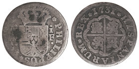 Philip V. 1 Real. 1731. MADRID. F. 2,40 grs. Cal-1539. BC.