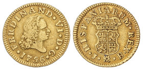 Ferdinand VI. 1/2 Escudo. 1756. MADRID. J.B. 1,74 grs. Cal-253. MBC-.