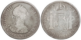 Charles III. 4 Reales. 1774. MÉXICO. F.M. 12,34 grs. (Descolgada). BC+/BC- .