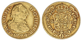 Charles III. 1/2 Escudo. 1774. MADRID. P.J. 1,69 grs. Cal-768. MBC-/MBC.