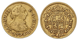 Charles III. 1/2 Escudo. 1778. MADRID. P.J. 1,76 grs. (Rayita en anverso). Cal-772. MBC.