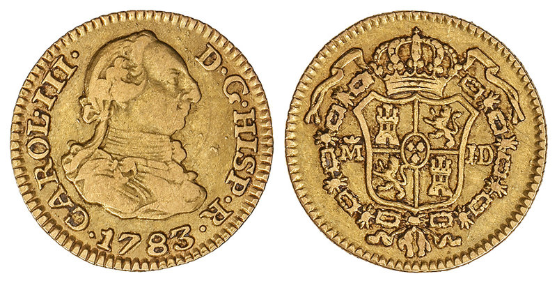 Charles III. 1/2 Escudo. 1783. MADRID. J.D. 1,74 grs. Cal-774. MBC-/MBC.